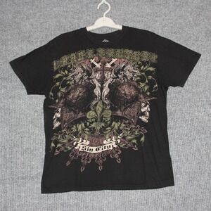 Affliction Type Graphic T Shirt Men's L Black Skulls Axes Grunge Skater Y2K